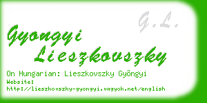 gyongyi lieszkovszky business card